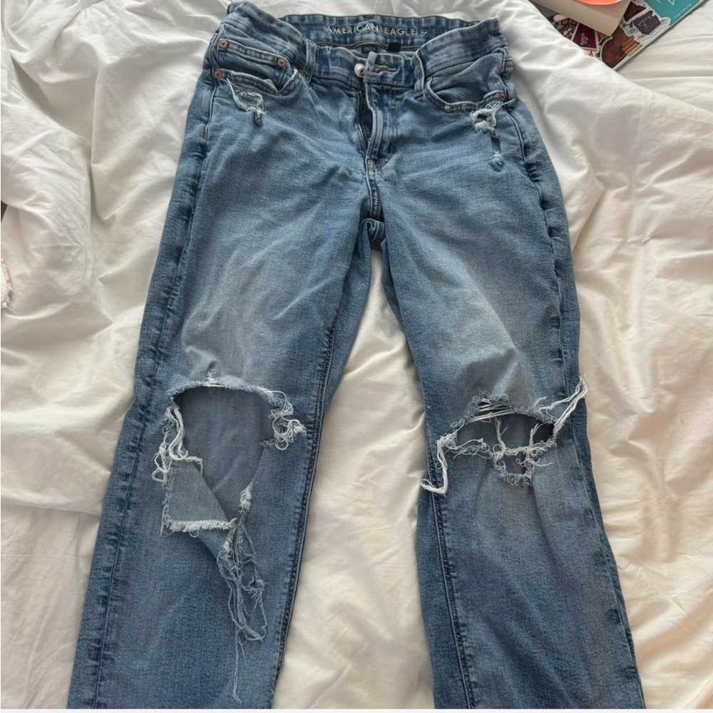 american eagle curvy straight jeans - size 8 short